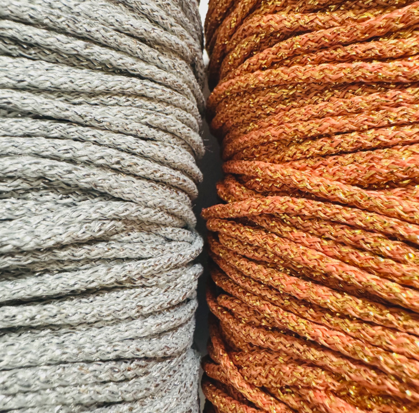 Bronze and Silver decorative Metallic Rope - Polyester Cord for DIY, Gift Wrapping, Macrame