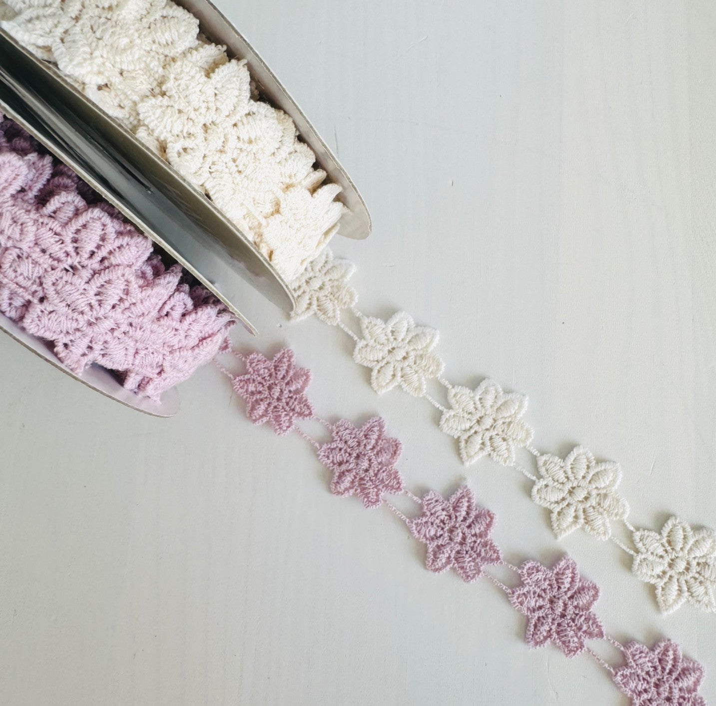 Floral Lace Ribbon 22mm Wide | Flower Trim for Sewing & Crafts