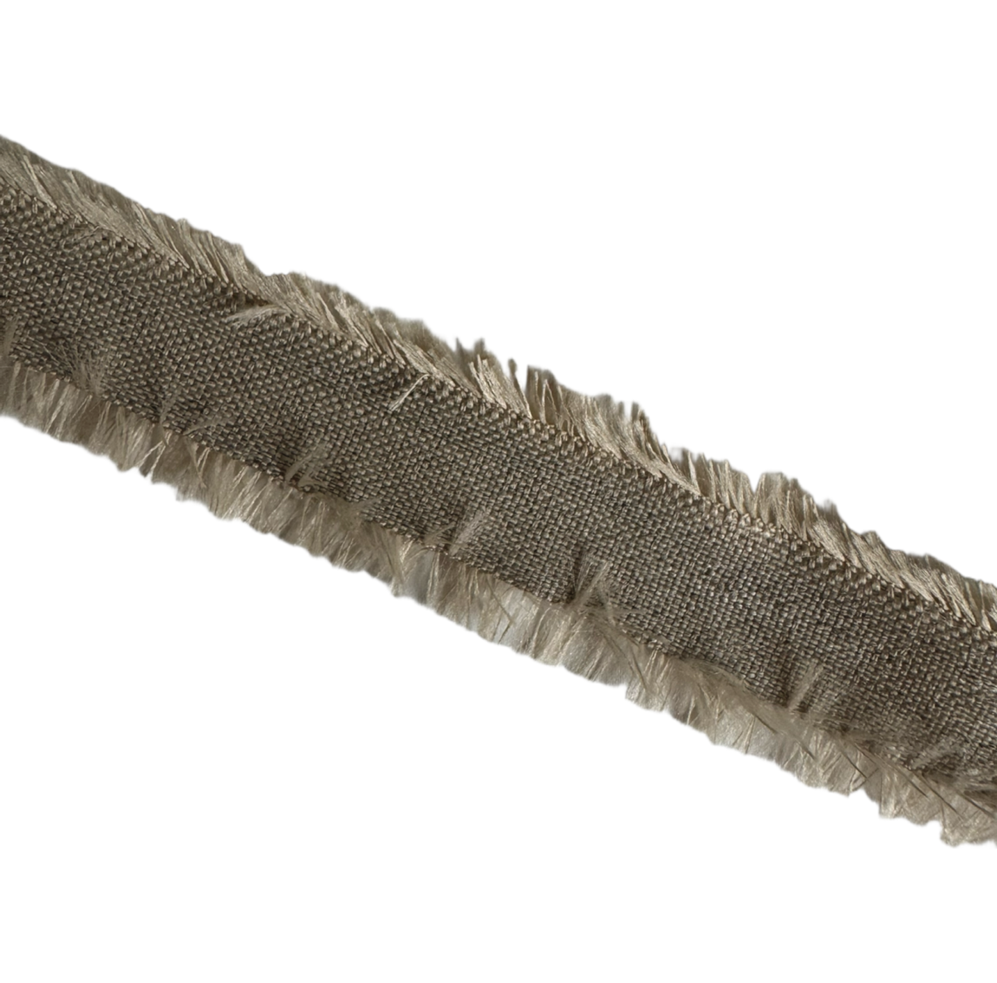 Floral Linen Ribbon with Frayed Edges: Mint, Coral, Beige - 25mm