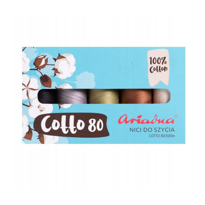 Ariadna Cotto 80 cotton threads, 80/500, 5 pcs pack.