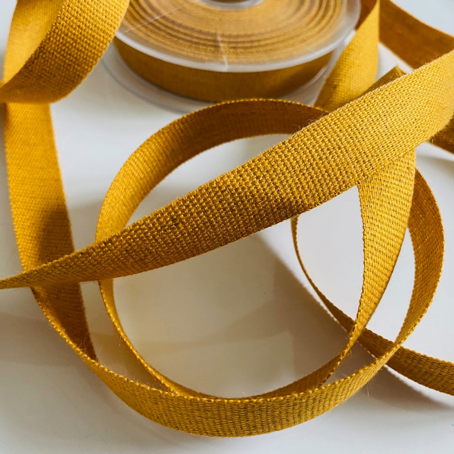 50% linen, 50% cotton ribbon, 15 mm wide