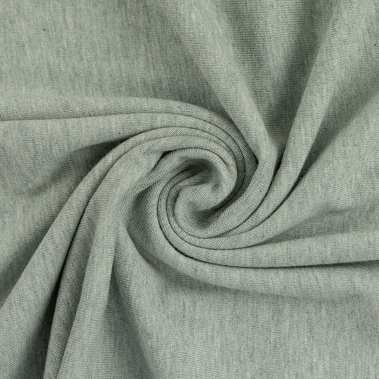 Cotton jersey, melange, mint color, 155 cm wide