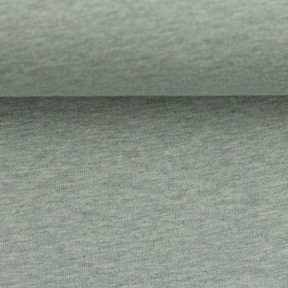 Cotton jersey, melange, mint color, 155 cm wide