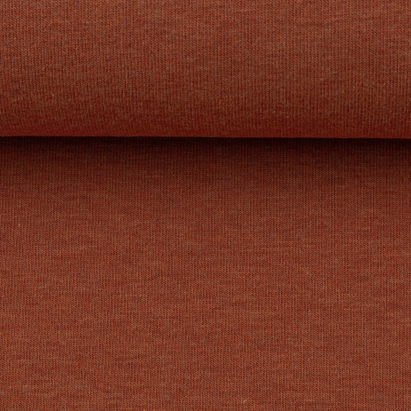 Cotton jersey, melange, terracotta color, 155 cm wide