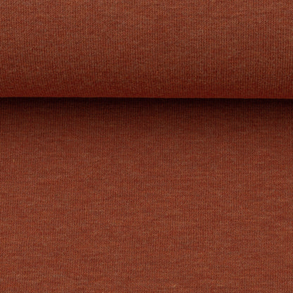 Cotton jersey, melange, terracotta color, 155 cm wide