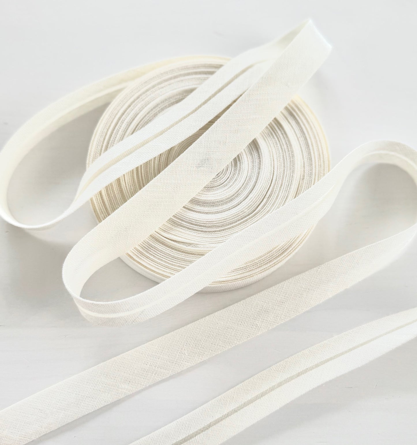 Linen Bias Binding Tape 20mm – Off White Ecru