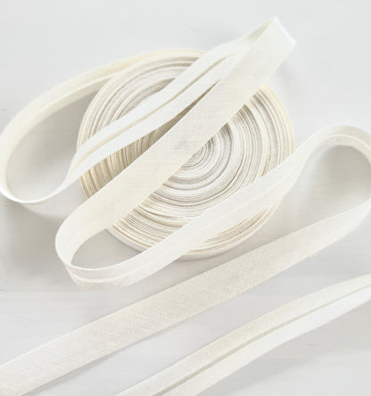 Linen Bias Binding Tape 20mm – Off White Ecru