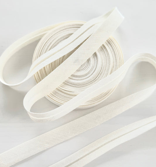 Linen Bias Binding Tape 20mm – Off White Ecru