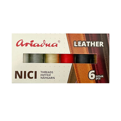 Ariadna threads for leather, 6 pcs pack.
