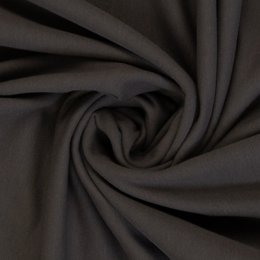 Cotton jersey, French Terry, dark grey, 155 cm wide