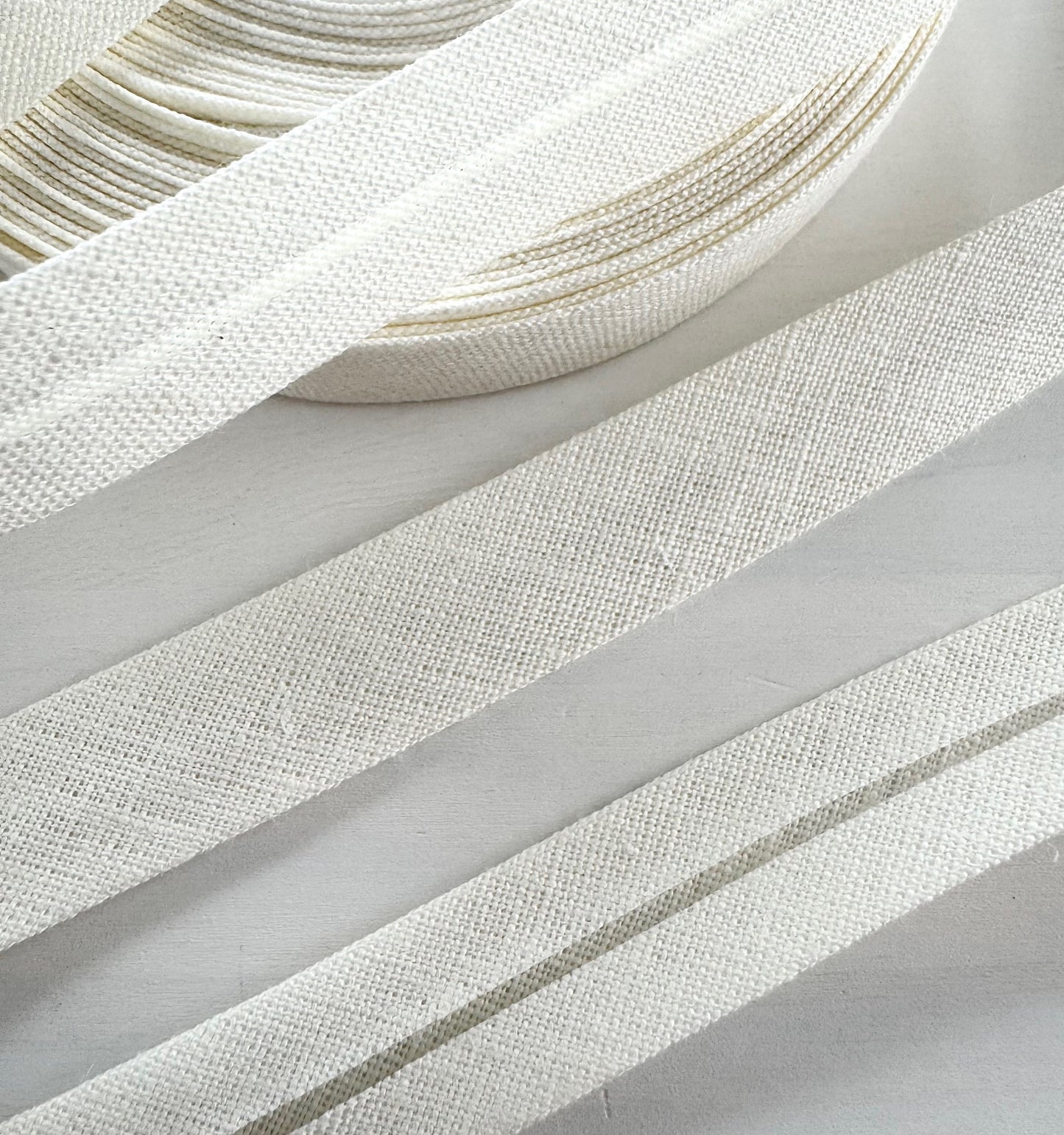 Linen Bias Binding Tape 20mm – Off White Ecru