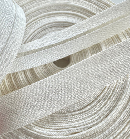 Linen Bias Binding Tape 20mm – Off White Ecru