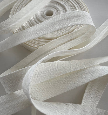 Linen Bias Binding Tape 20mm – Off White Ecru