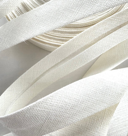 Linen Bias Binding Tape 20mm – Off White Ecru