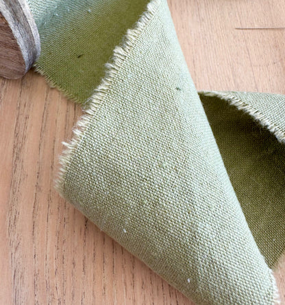 Cotton Ribbon with Ripped Edges on Wooden Roll, 3 meters
