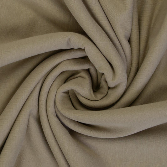 Cotton jersey, dark beige color, 155 cm wide