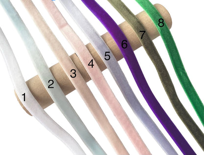 Velvet Ribbon in Pastel Colors 1 mm