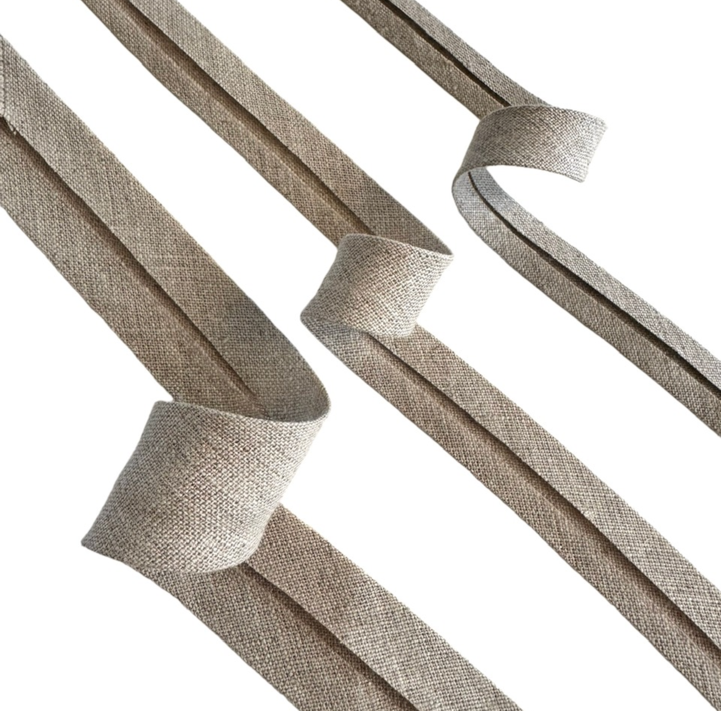 Linen Bias Ribbon – 15 mm, 20 mm, 30 mm | Natural Fabric Trimming