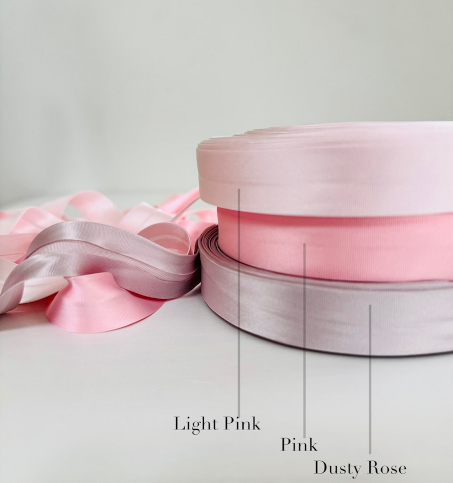 Satin Bias Binding 20 mm – Pink Shades
