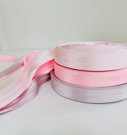 Satin Bias Binding 20 mm – Pink Shades