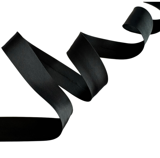 Black Satin Bias Binding 20 mm
