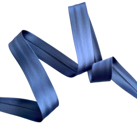 Blue Satin Bias Binding 20 mm