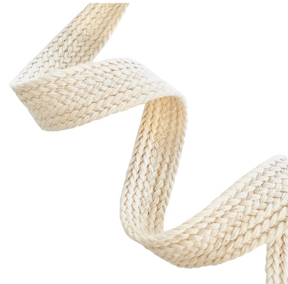 Soft braided cotton ribbon, 20 mm/0.79 in