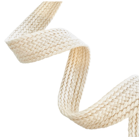 Soft braided cotton ribbon, 20 mm/0.79 in