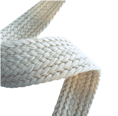 Soft braided cotton ribbon, 20 mm/0.79 in