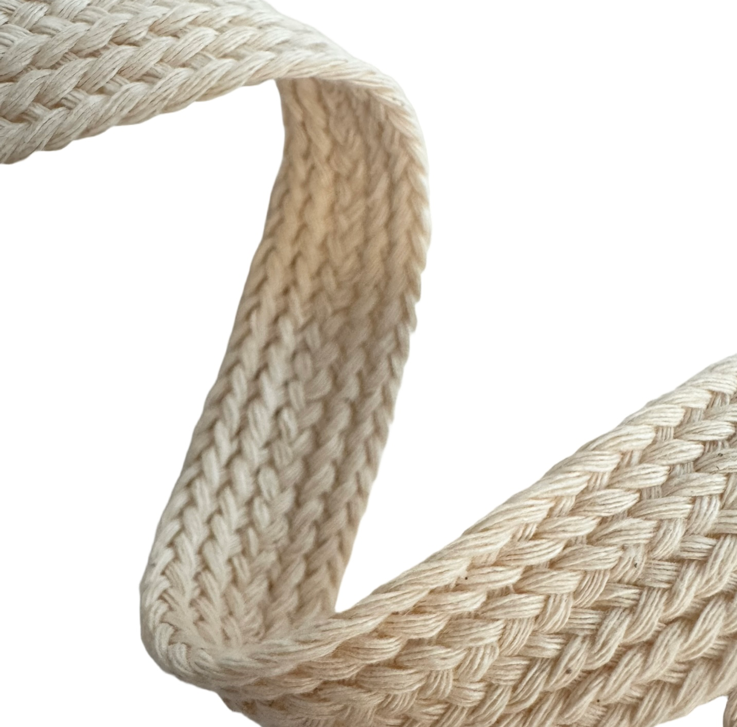 Soft braided cotton ribbon, 20 mm/0.79 in