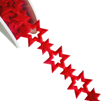 Felt Ribbon with Star Shapes, 2 meters