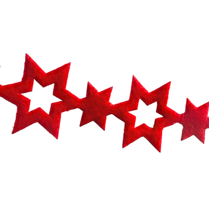 Felt Ribbon with Star Shapes, 2 meters