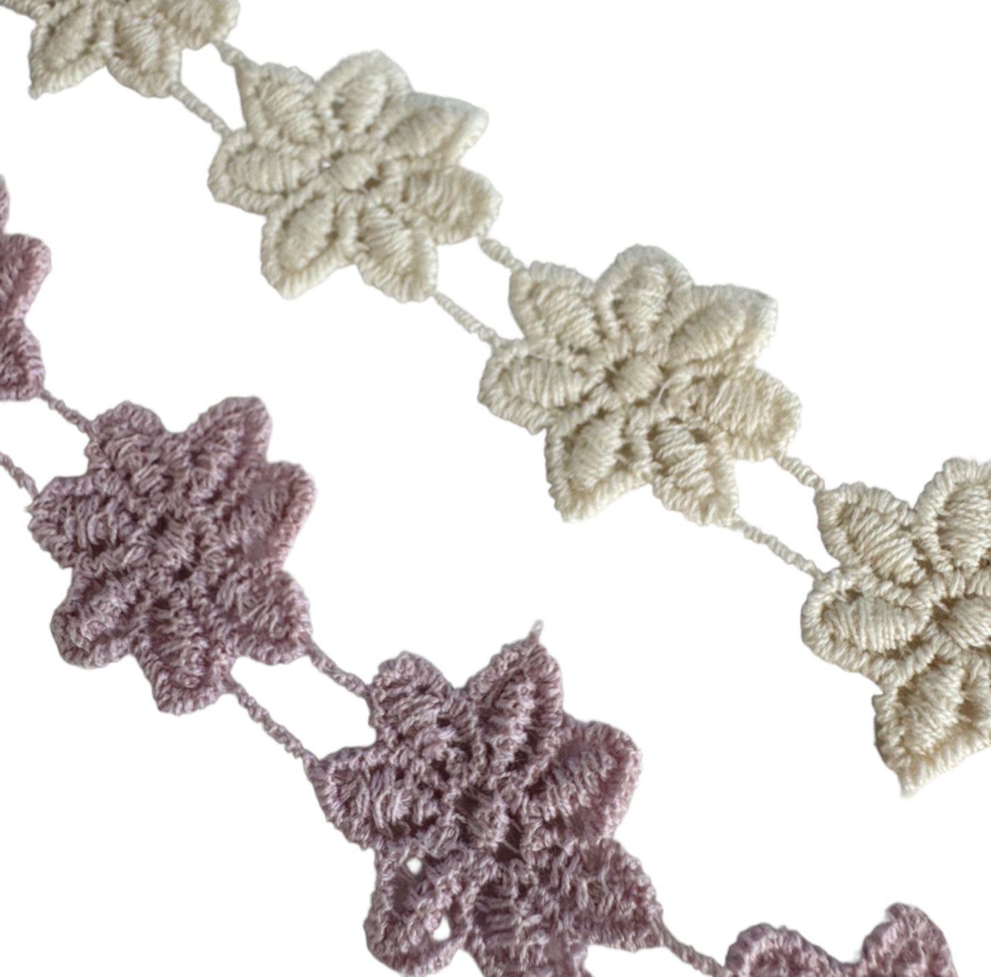 Floral Lace Ribbon 22mm Wide | Flower Trim for Sewing & Crafts