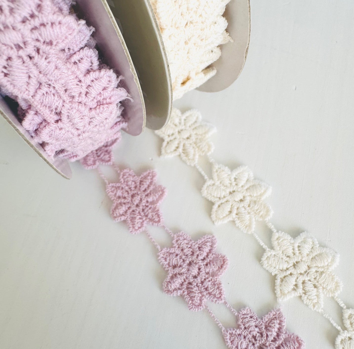 Floral Lace Ribbon 22mm Wide | Flower Trim for Sewing & Crafts