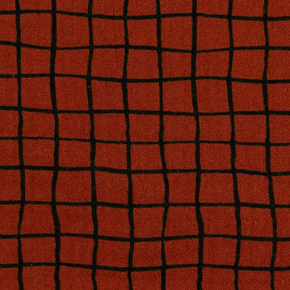 Cotton Muslin Rust Red Checkered – Double Gauze, 135 cm wide