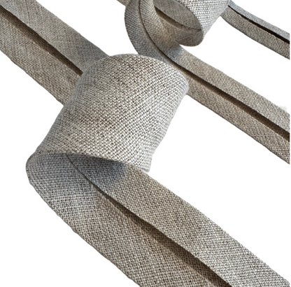 Linen Bias Ribbon – 15 mm, 20 mm, 30 mm | Natural Fabric Trimming