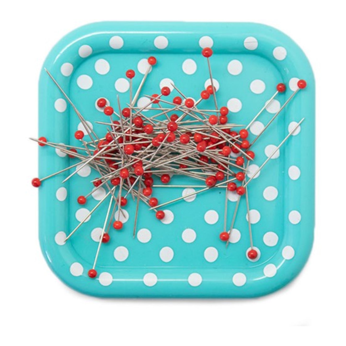 Prym Love magnetic pin cushion with glass-headed pins