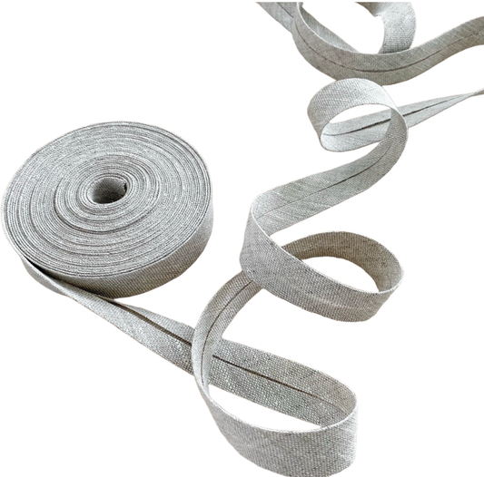 Natural Linen Bias Tape 20mm – Light Color, Eco-Friendly Binding for Sewing