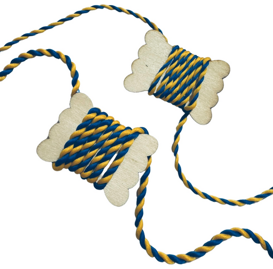 Twisted Rope in Ukraine Flag Colors – Blue & Yellow Decorative Cord for Crafts & Decor